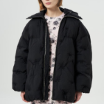 GANNI Nylon Tech Puffer Midi Jacket – Black