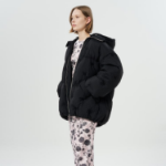 GANNI Nylon Tech Puffer Midi Jacket – Black