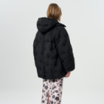 GANNI Nylon Tech Puffer Midi Jacket – Black