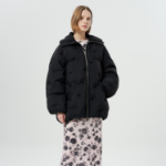 GANNI Nylon Tech Puffer Midi Jacket – Black