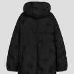 GANNI Nylon Tech Puffer Midi Jacket – Black
