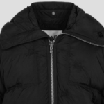GANNI Nylon Tech Puffer Midi Jacket – Black