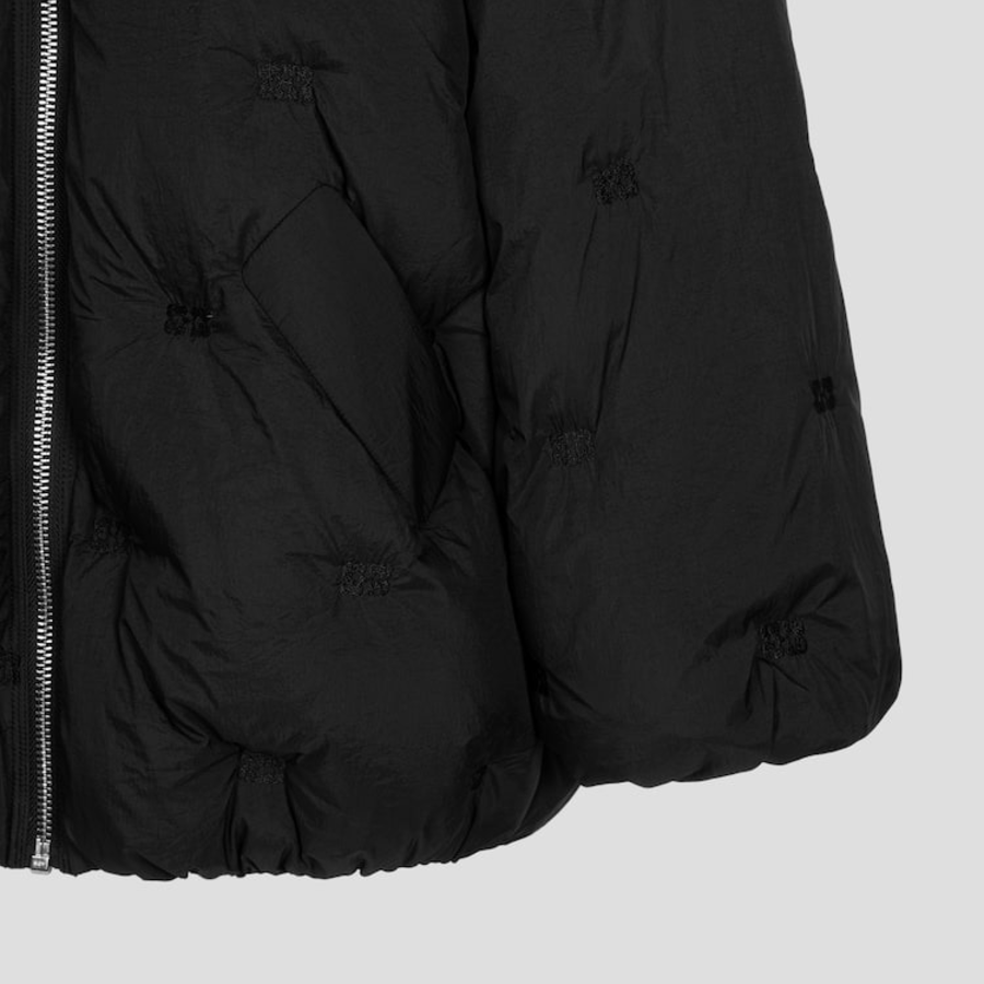 GANNI Nylon Tech Puffer Midi Jacket – Black
