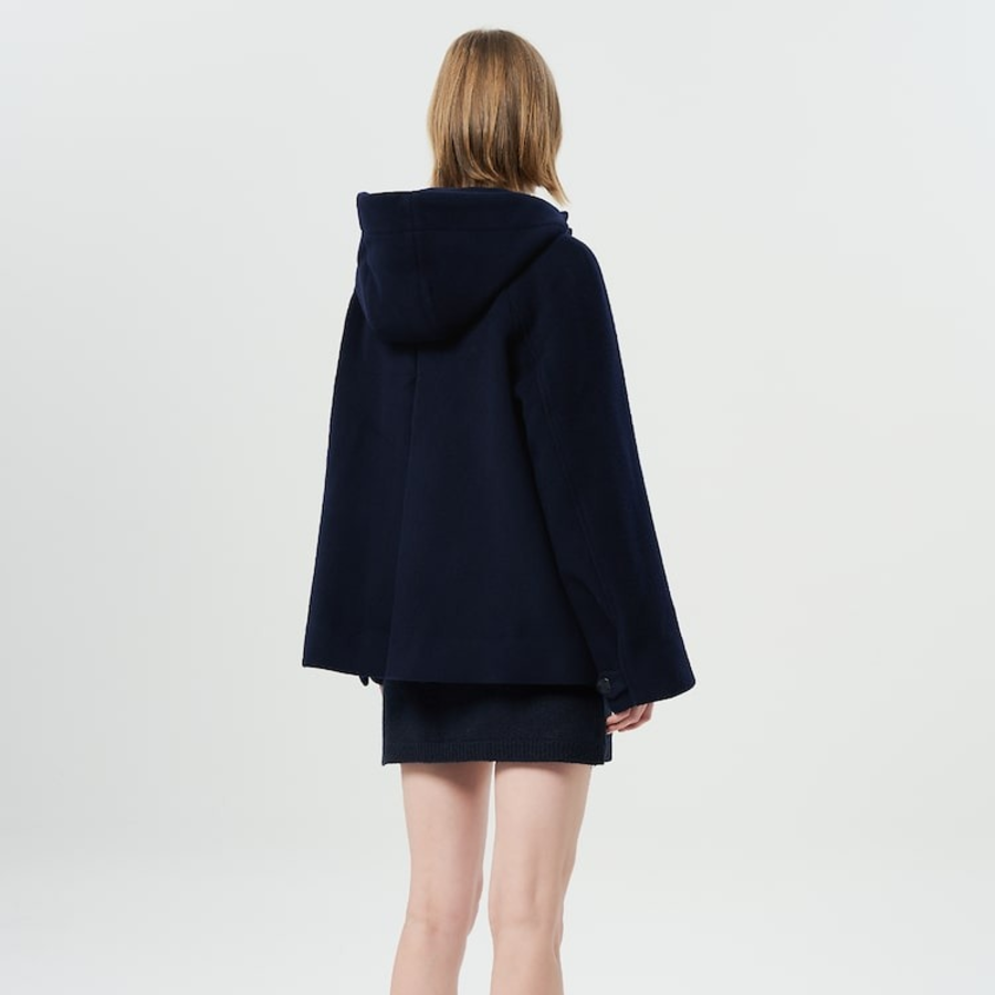GANNI Boiled Wool Midi Jacket – Navy