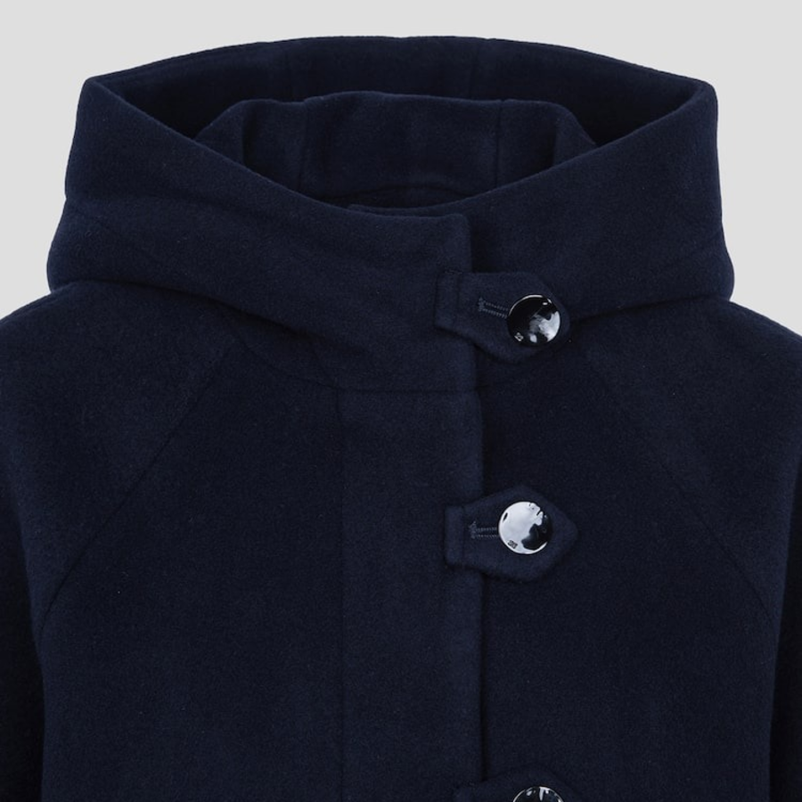 GANNI Boiled Wool Midi Jacket – Navy
