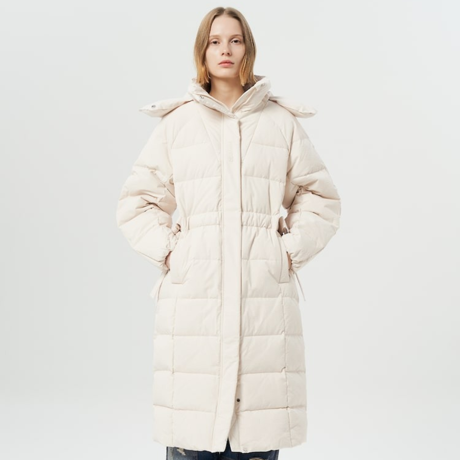 GANNI Tech Seersucker Puffer Coat – Tofu