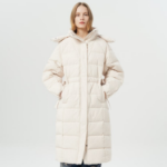GANNI Tech Seersucker Puffer Coat – Tofu