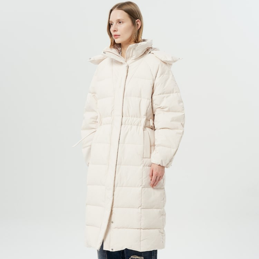 GANNI Tech Seersucker Puffer Coat – Tofu