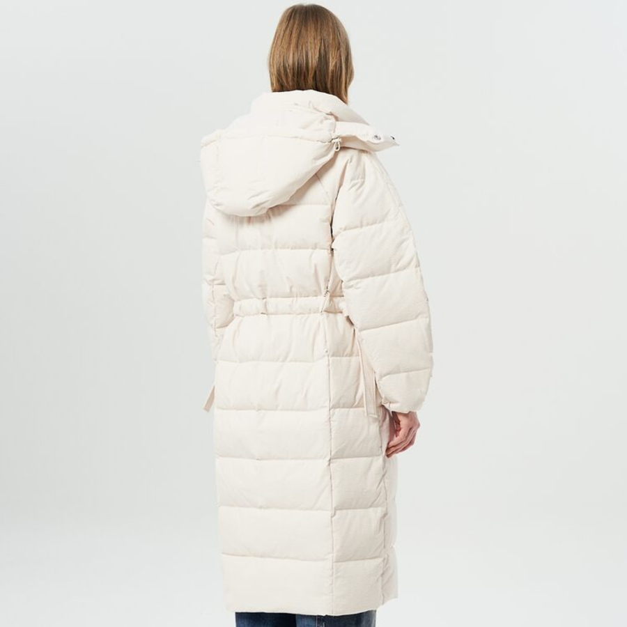 GANNI Tech Seersucker Puffer Coat – Tofu