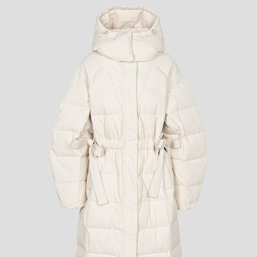 GANNI Tech Seersucker Puffer Coat – Tofu