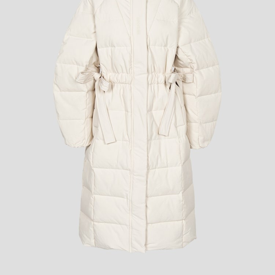 GANNI Tech Seersucker Puffer Coat – Tofu