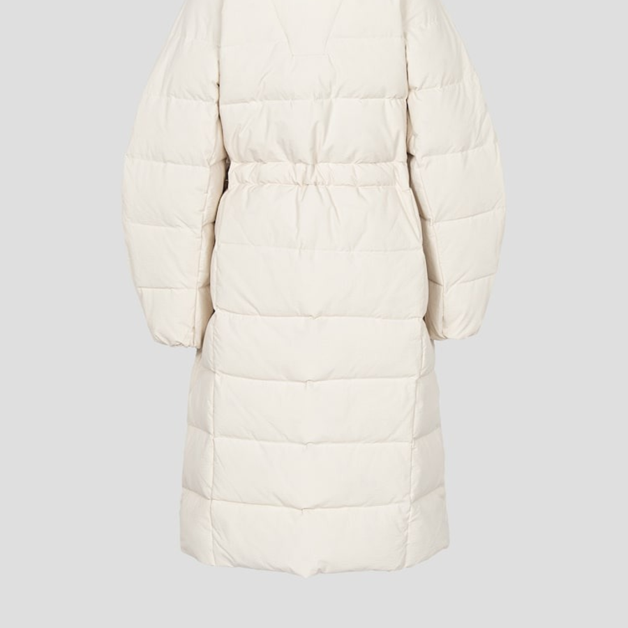 GANNI Tech Seersucker Puffer Coat – Tofu
