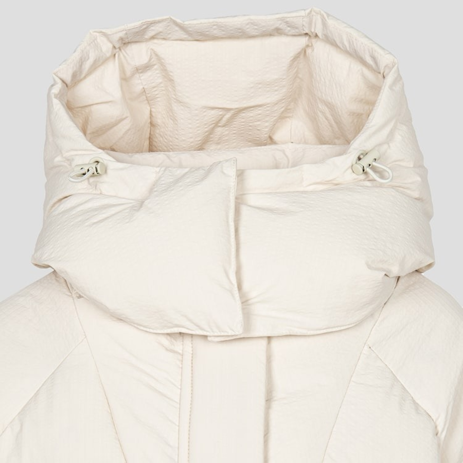 GANNI Tech Seersucker Puffer Coat – Tofu