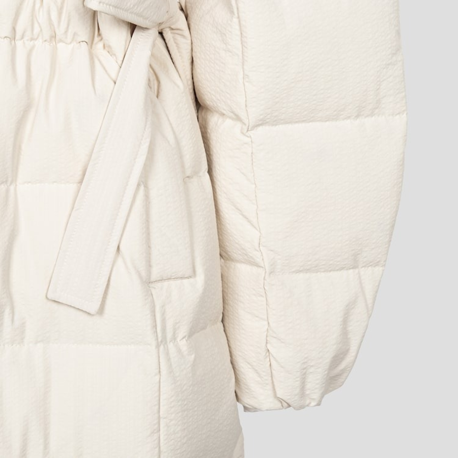 GANNI Tech Seersucker Puffer Coat – Tofu