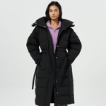 GANNI Tech Seersucker Puffer Coat – Black