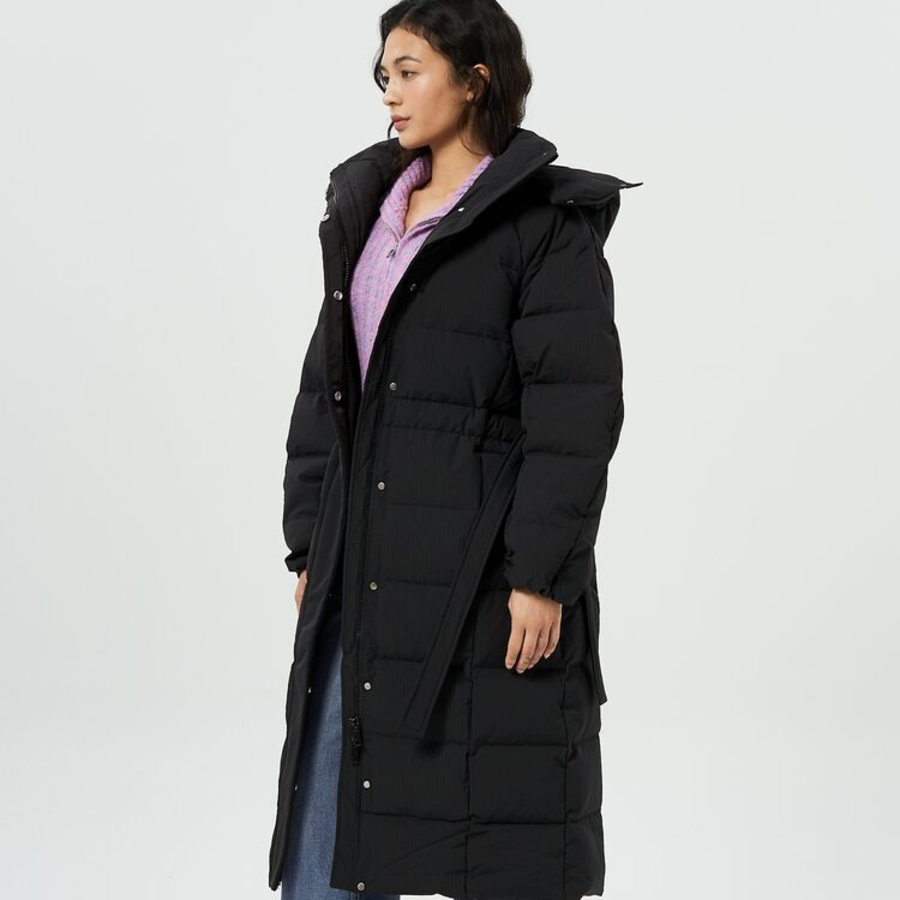 GANNI Tech Seersucker Puffer Coat – Black