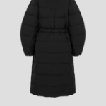 GANNI Tech Seersucker Puffer Coat – Black