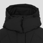 GANNI Tech Seersucker Puffer Coat – Black