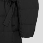 GANNI Tech Seersucker Puffer Coat – Black