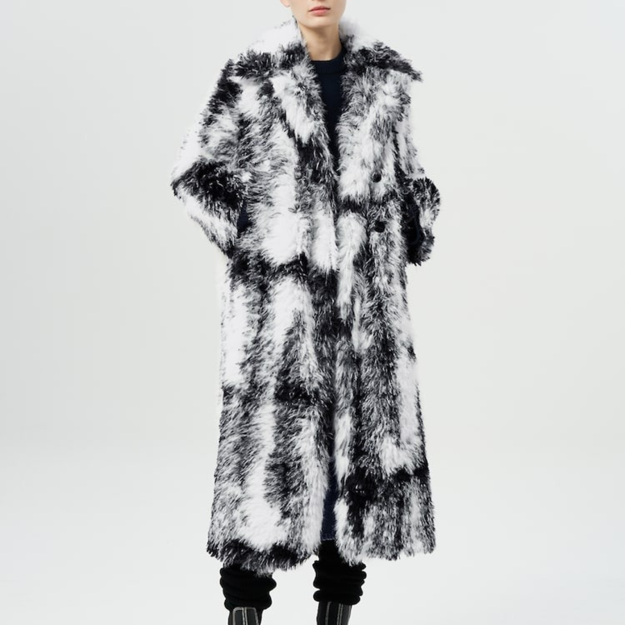 GANNI Faux Fur Coat – Black