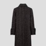 GANNI Herringbone Wool Coat – Brown