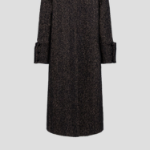 GANNI Herringbone Wool Coat – Brown