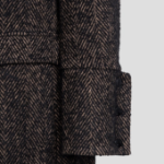 GANNI Herringbone Wool Coat – Brown