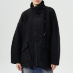 GANNI Drop Shoulder Half Placket Jacket – Black