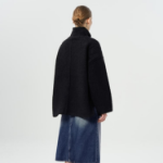 GANNI Drop Shoulder Half Placket Jacket – Black