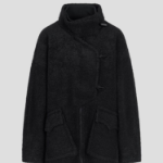 GANNI Drop Shoulder Half Placket Jacket – Black