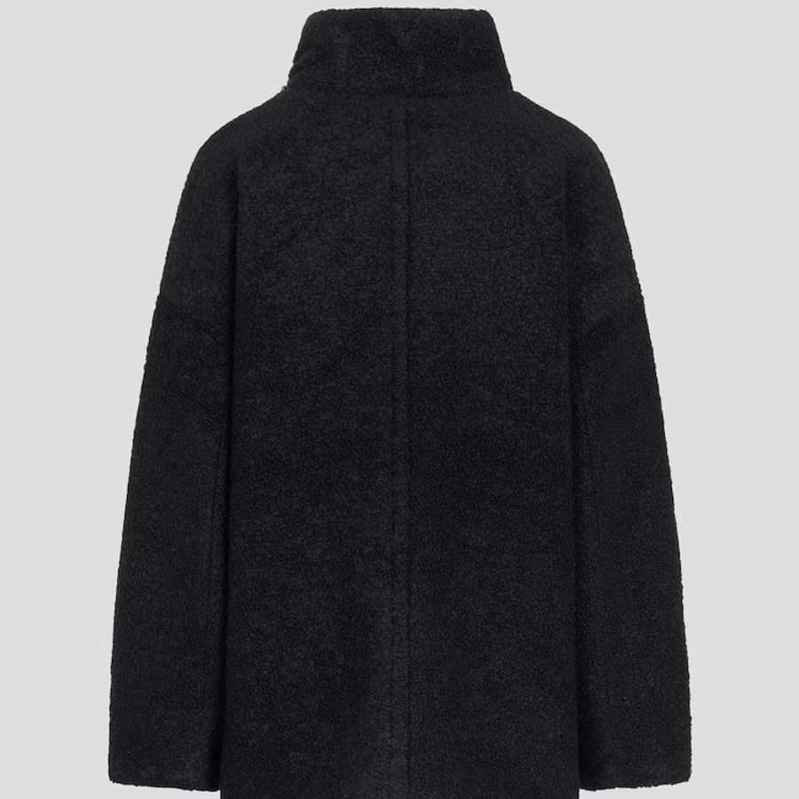 GANNI Drop Shoulder Half Placket Jacket – Black