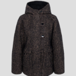 GANNI Herringbone Wool Midi Jacket – Brown