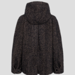 GANNI Herringbone Wool Midi Jacket – Brown