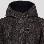 GANNI Herringbone Wool Midi Jacket – Brown