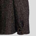GANNI Herringbone Wool Midi Jacket – Brown