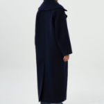 GANNI Boiled Wool Large Collar Coat – Navy