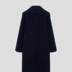GANNI Boiled Wool Large Collar Coat – Navy
