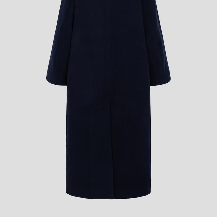 GANNI Boiled Wool Large Collar Coat – Navy