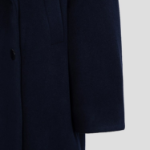 GANNI Boiled Wool Large Collar Coat – Navy