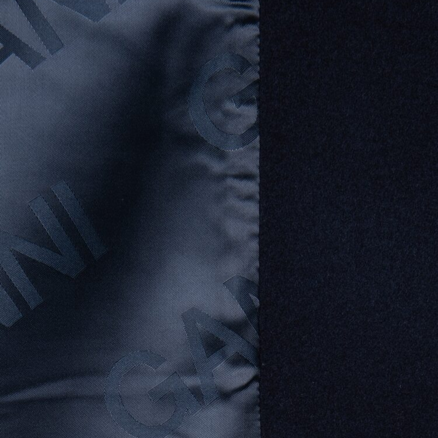 GANNI Boiled Wool Large Collar Coat – Navy