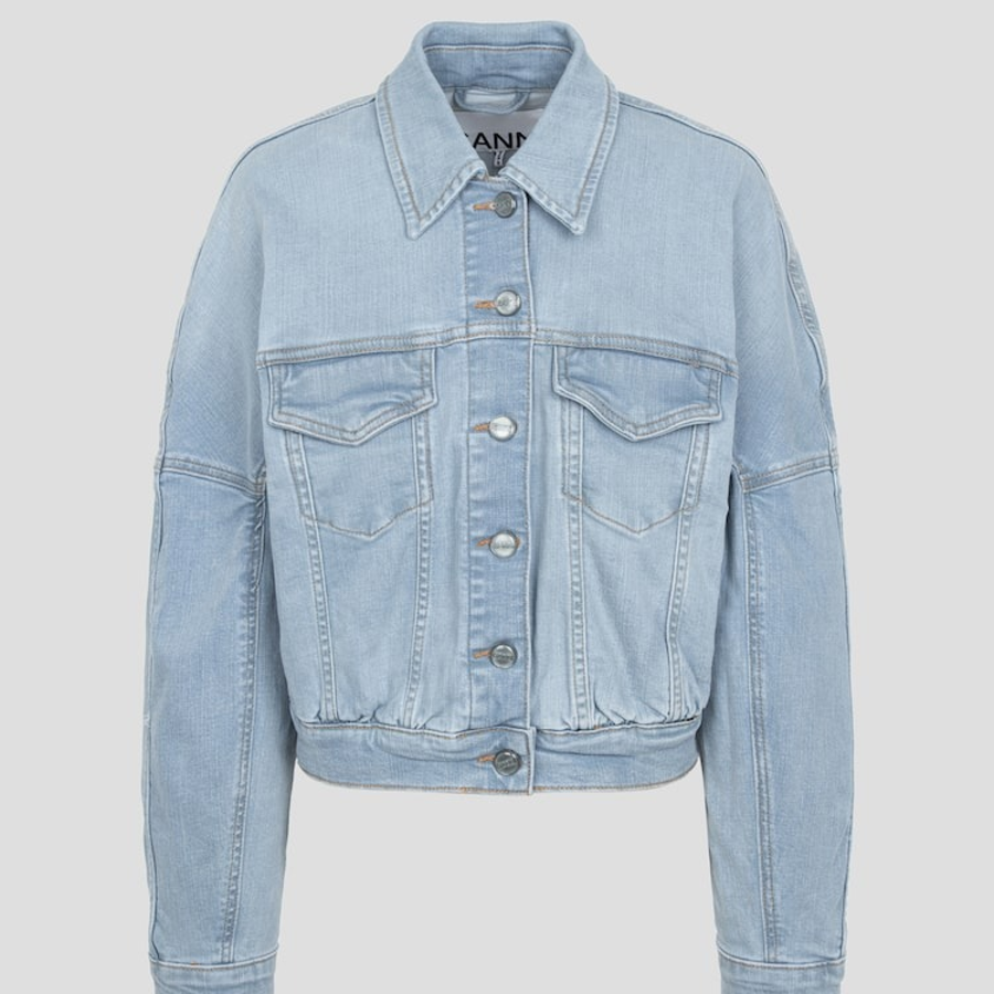 GANNI Tint Denim Bomber Jacket – Tint Wash