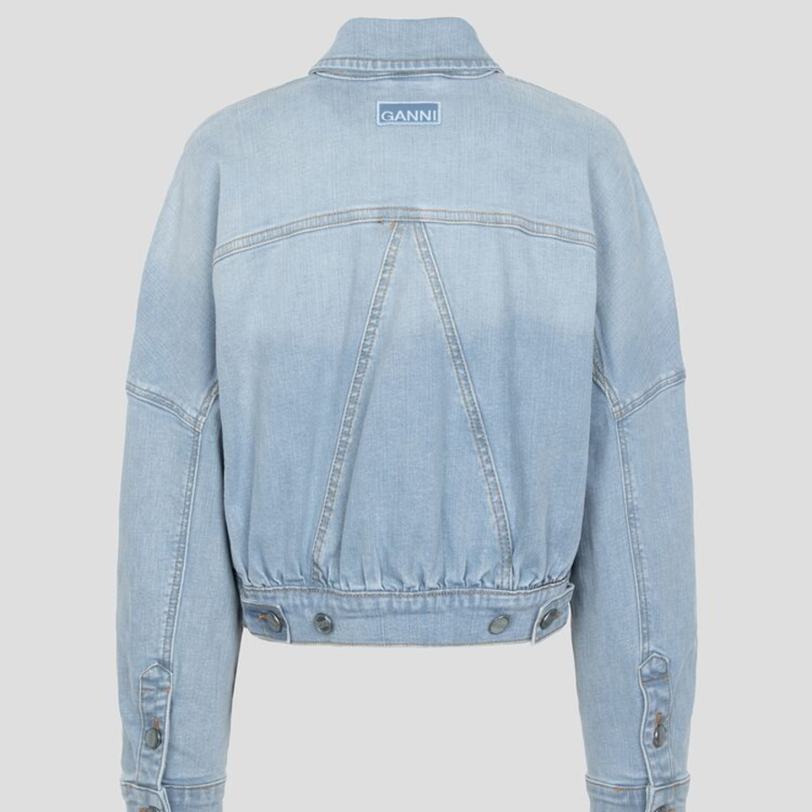 GANNI Tint Denim Bomber Jacket – Tint Wash