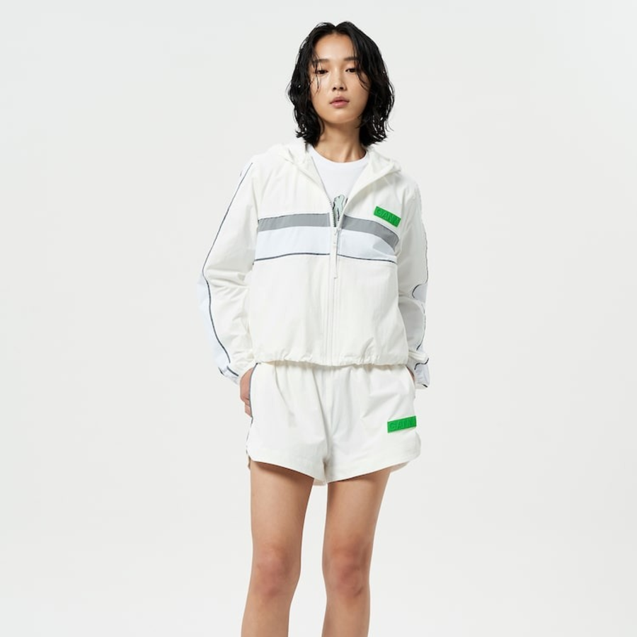 GANNI Stretch Shell Tracksuit Jacket – Ivory