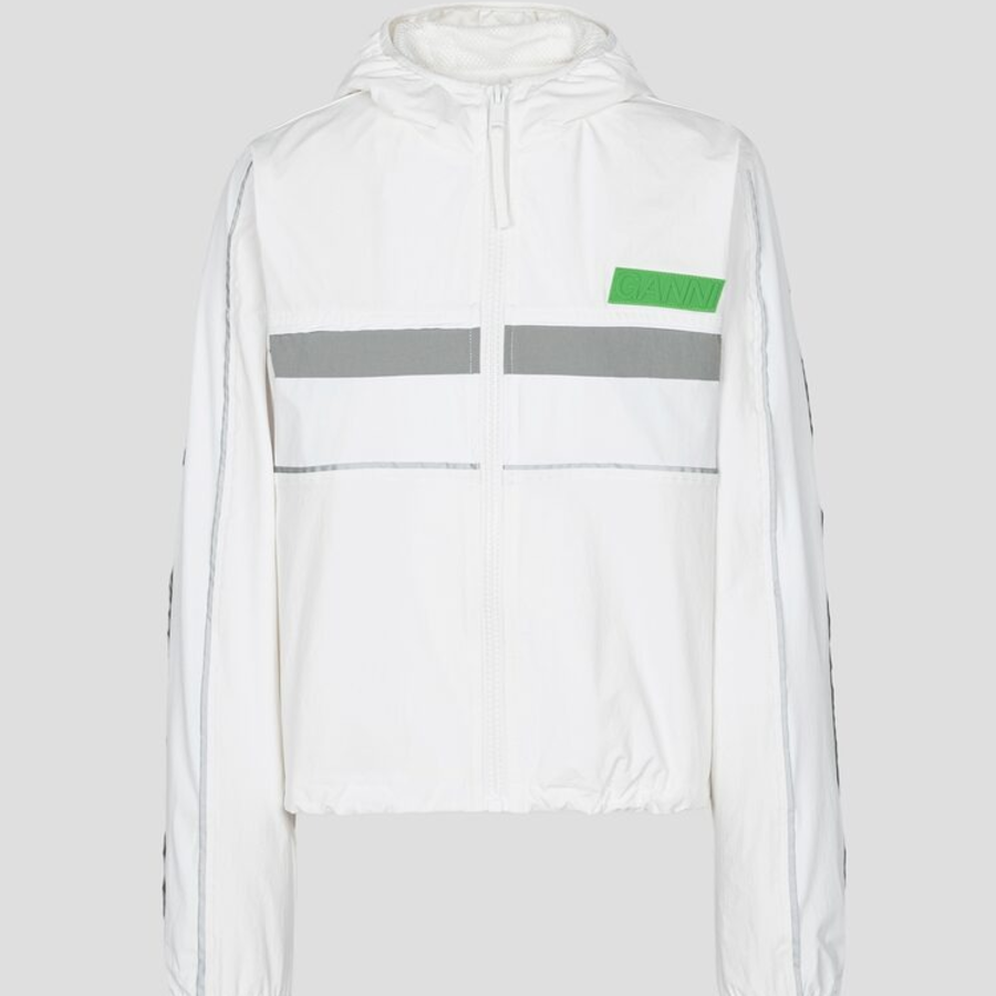 GANNI Stretch Shell Tracksuit Jacket – Ivory