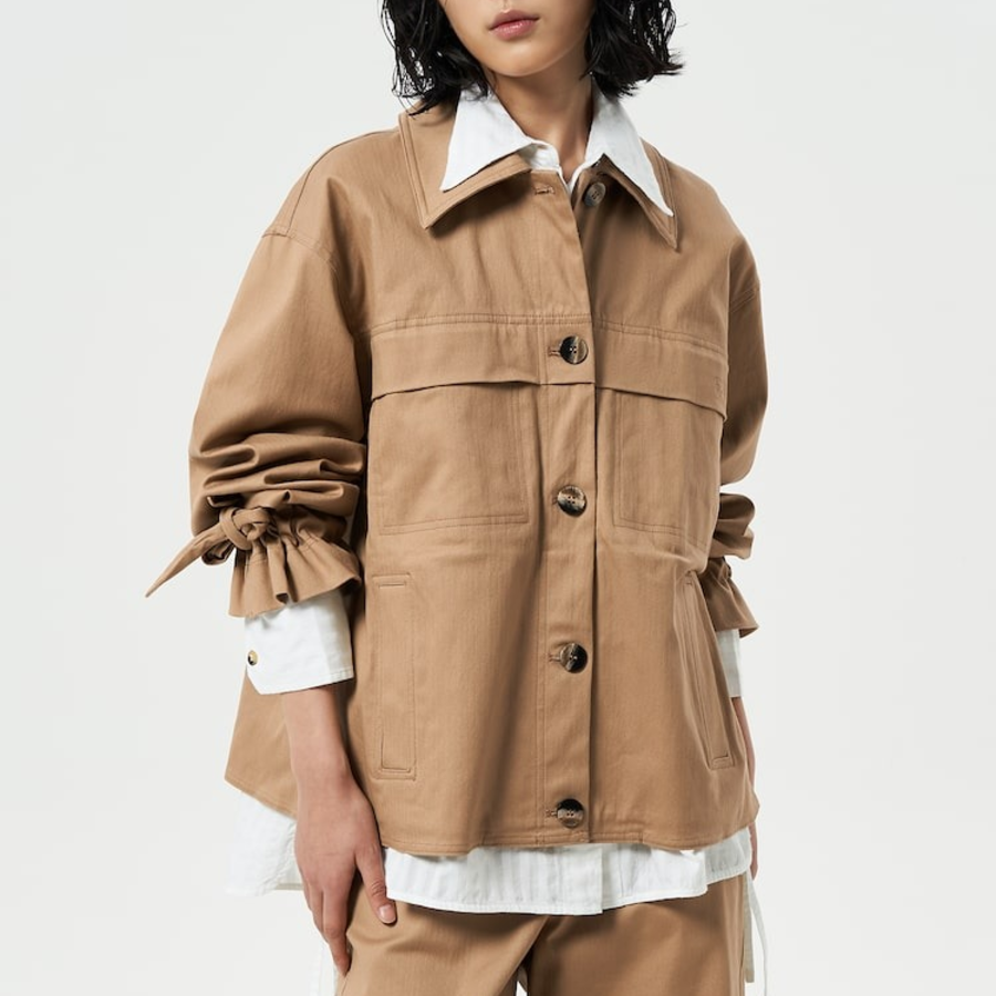 GANNI Herringbone Canvas Jacket – Tigers Eye