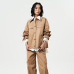 GANNI Herringbone Canvas Jacket – Tigers Eye