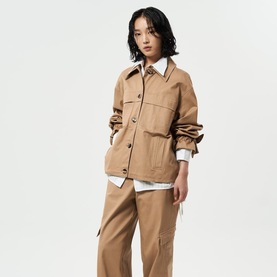 GANNI Herringbone Canvas Jacket – Tigers Eye