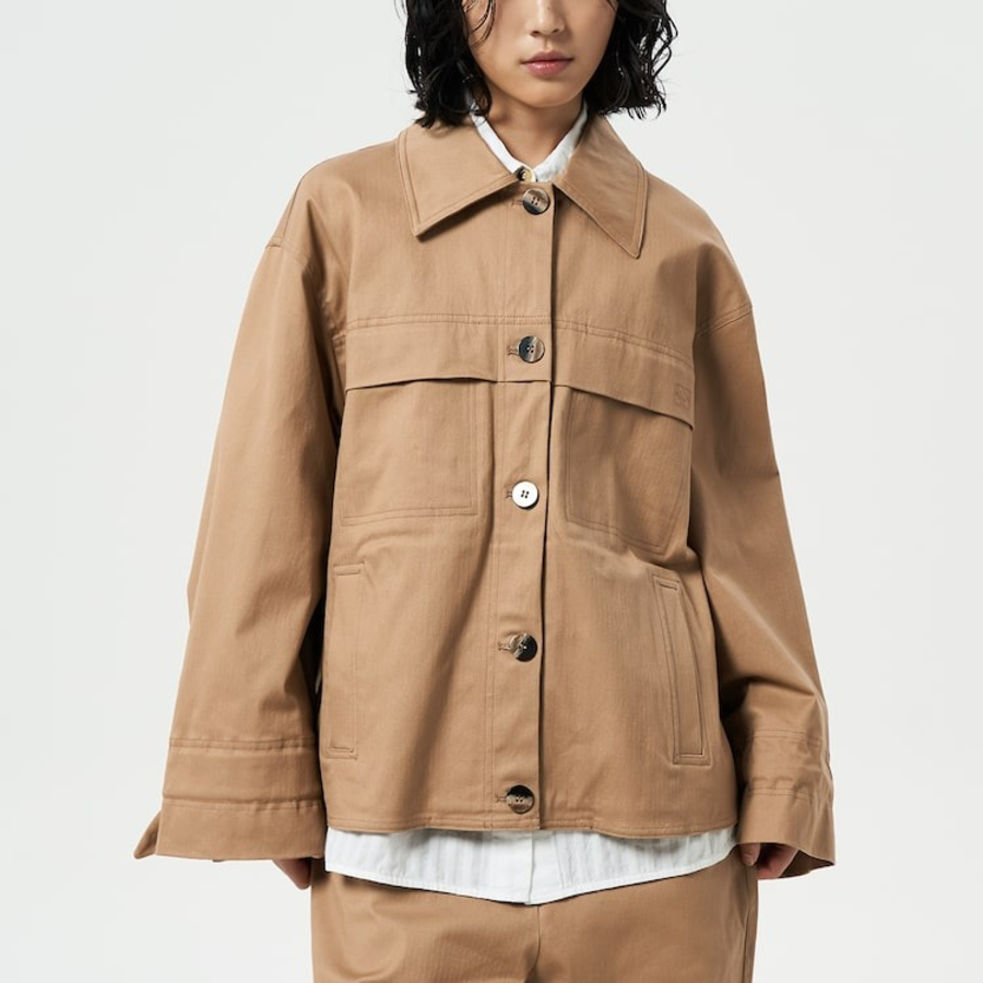 GANNI Herringbone Canvas Jacket – Tigers Eye