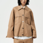 GANNI Herringbone Canvas Jacket – Tigers Eye