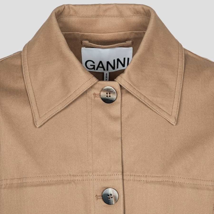 GANNI Herringbone Canvas Jacket – Tigers Eye
